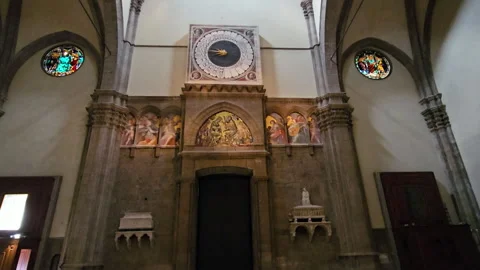 Tilt to clock in the Florence Duomo Stock Footage 279328484