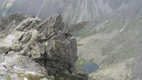 Tilt close up shot of eroded rocks, Hight Tatras, Slovakia. 4k Stock Footage 168346656