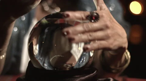Tilt from crystal ball to fortune teller 4K Stock Footage 40333486