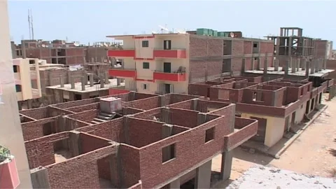 Tilt Up Of Developing Urban Landscape, Egypt Stock Footage 285918056