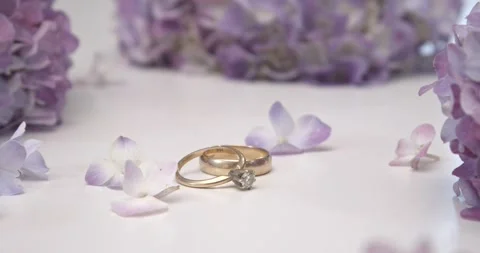 wedding ring purple background