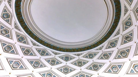 Tilt up of dome inside building Stock Footage 120423986