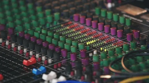 Tilt Down on Audio Board Stock Footage 89539635