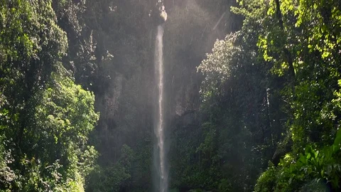 Tilt Down of Beautiful Waterfall Stock Footage 70370028