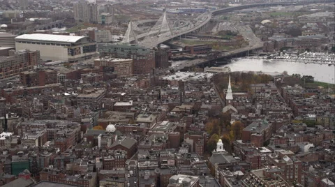Tilt-down on Boston's North End. Shot in November 2011. Stock Footage 59162079