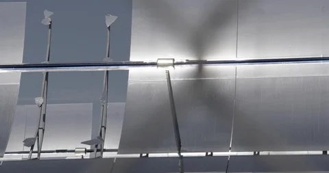 Tilt Down Broken Solar Panel Mirrors Stock Footage 89942853