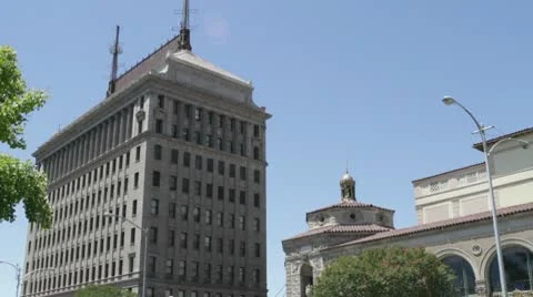 Tilt Down on Building HD Stock Footage 10574907