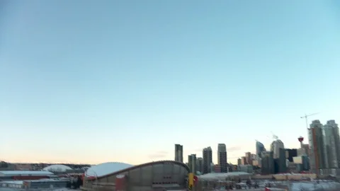 Tilt down to calgary downtown skyline, alberta Stock Footage 84192006