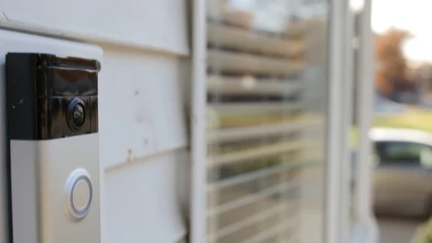 Tilt Down to Camera Doorbell Being Pressed Vídeo Stock 98642101