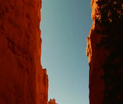 Tilt down from cliffs in Bryce Canyon national Park Stock Footage 21638871