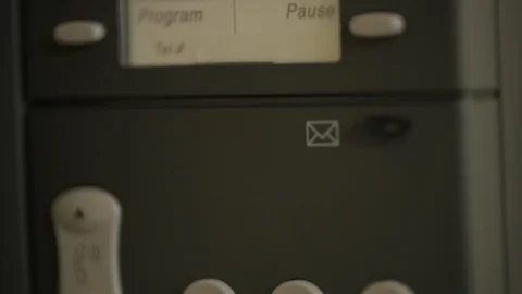 Tilt down close up of phone digit buttons Stock Footage 101129858