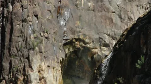 Tilt down close up raging waterfall Nethercote Falls NSW Australia. Stock Footage 11165961