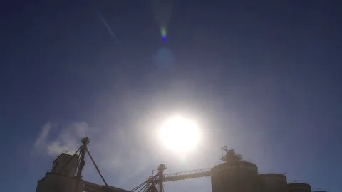 Tilt down on concrete elevators Stock Footage 73024182