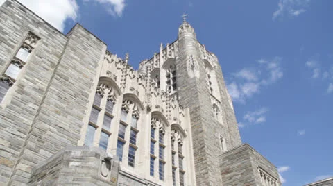 Tilt down Firestone Library, Princeton Stock Footage 22468241