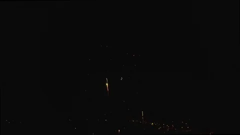 Tilt down with fireworks center Stock Footage 90256466