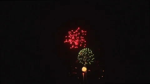 Tilt down with fireworks center Stock Footage 90304427