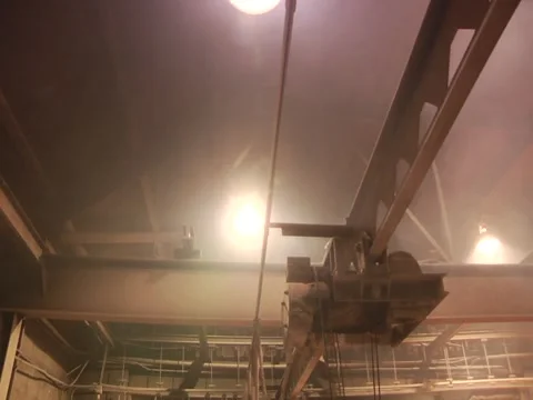 Tilt Down To Funnel Shooting Fire From Pit in Foundry Stock Footage 1089690