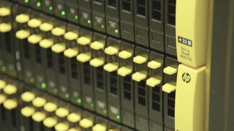 Tilt down Hard Drives in HP Server Video stock 70873995