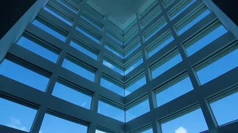 Tilt Down Inside Building Sea View Stock Footage 44248166