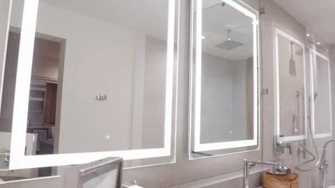 Tilt-Down of Luxury Hotel Double Vanity Vídeos de archivo 339075156