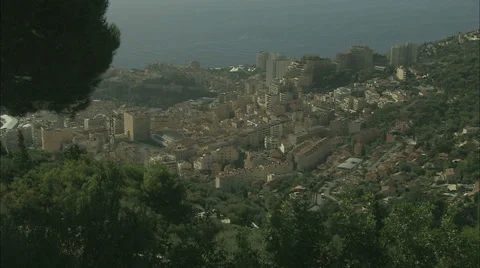 Tilt down onto Monaco city Video stock 35801395