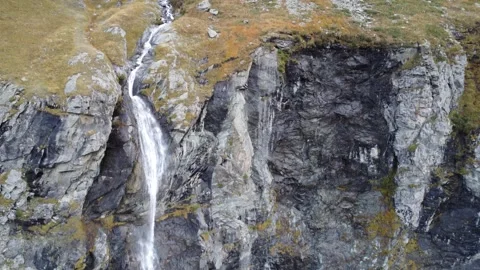 Tilt down mountain waterfall Stock Footage 290027742