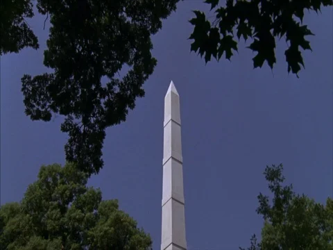 Tilt down MS Battle of Tippecanoe Monument Stock Footage 86751007