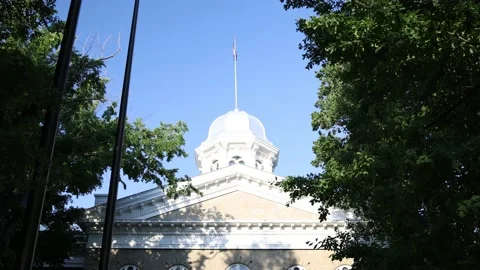 Tilt Down on the Nevada State Capitol - Slow Motion - Shallow Depth of Field Stock Footage 155921505