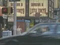 Tilt down to outside a movie theatre Footage
