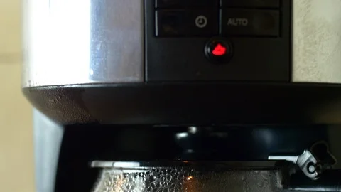 Tilt Down Over A Coffee Machine In Function, Fragrant Coffee Brewing, Morning Stock Footage 85556084