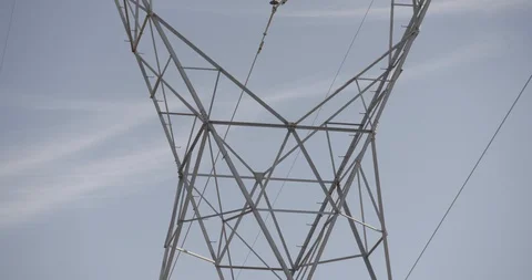 Tilt down on Power Line Armature Stock Footage 89942547