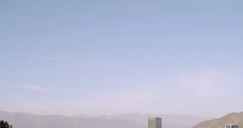 Tilt down to reveal Burbank studios Stock Footage 122181496
