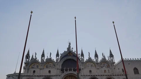 Tilt Down Saint Mark's Church from Sky Stock Footage 115717997