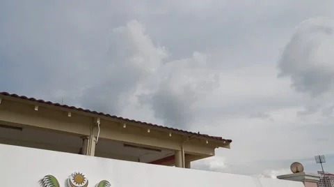 Tilt Down Shot from Cloudy Sky to USM Sign Stock Footage 49386435