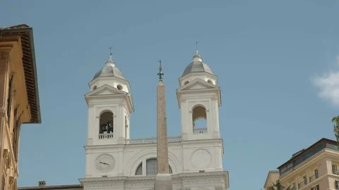 Tilt down shot of the spanish steps in rome Stock Footage 69126757