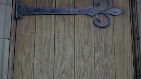 Tilt down Slow Motion close up Church door Maplewood New Jersey 4k Stock Footage 267737933