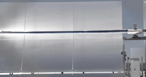 Tilt Down Solar Panel Mirrors Stock Footage 89942839