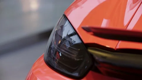 Tilt down tail light and bumper red porsche 718 cayman gts Stock Footage 229808958