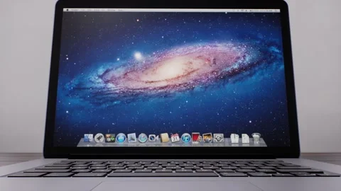 A Tilt down towards laptop computer screen Stock Footage 155224061