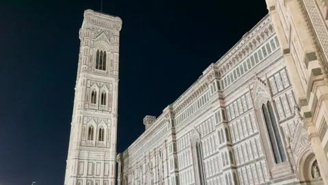 Tilt down of the tower of Duomo di Firenze Stock Footage 259340325