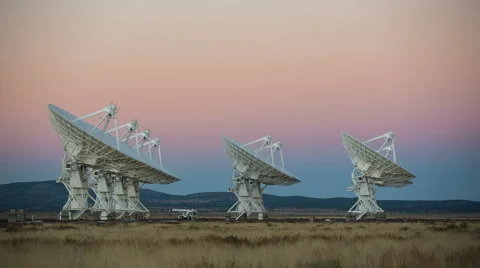 Tilt Down on Very Large Array at Sunset 스톡 동영상 60217130
