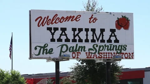 Tilt down on Yakima Billboard Stock Footage 56780063