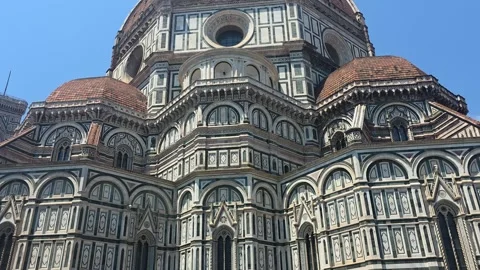 Tilt up of the Eastern side of Cathedral of Santa Maria del Fiore Stock Footage 346641394