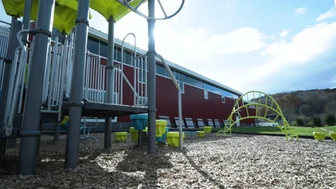 Tilt up of an empty playground Stock Footage 130257465