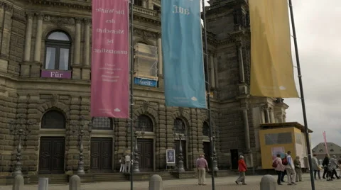 Tilt up the facade of Semperoper Stock Footage 68700796