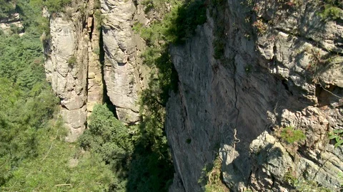 Tilt Up Forest Mountain Pillars in China Stock Footage 120537439