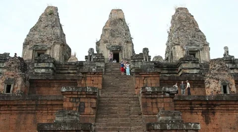 Tilt up front stairs of Pre Rup Stock Footage 12438384