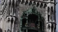 Tilt Up Gothic Style Glockenspiel Marienplatz Munich New Town Hall Clock Tower HD Footage