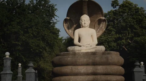 Tilt up from ground to Budhha Stock Footage 35295857