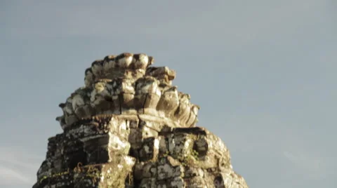Tilt Head Bayon Temple Stock Footage 42476802